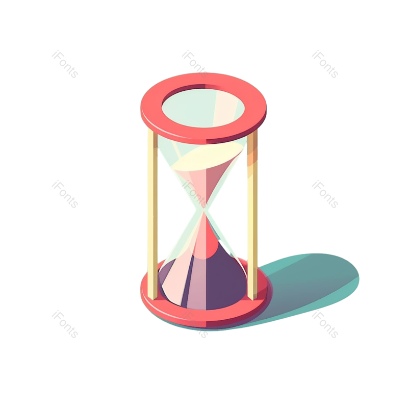 蓝色背景图片,沙漏元素,金属PNG,白色免抠素材